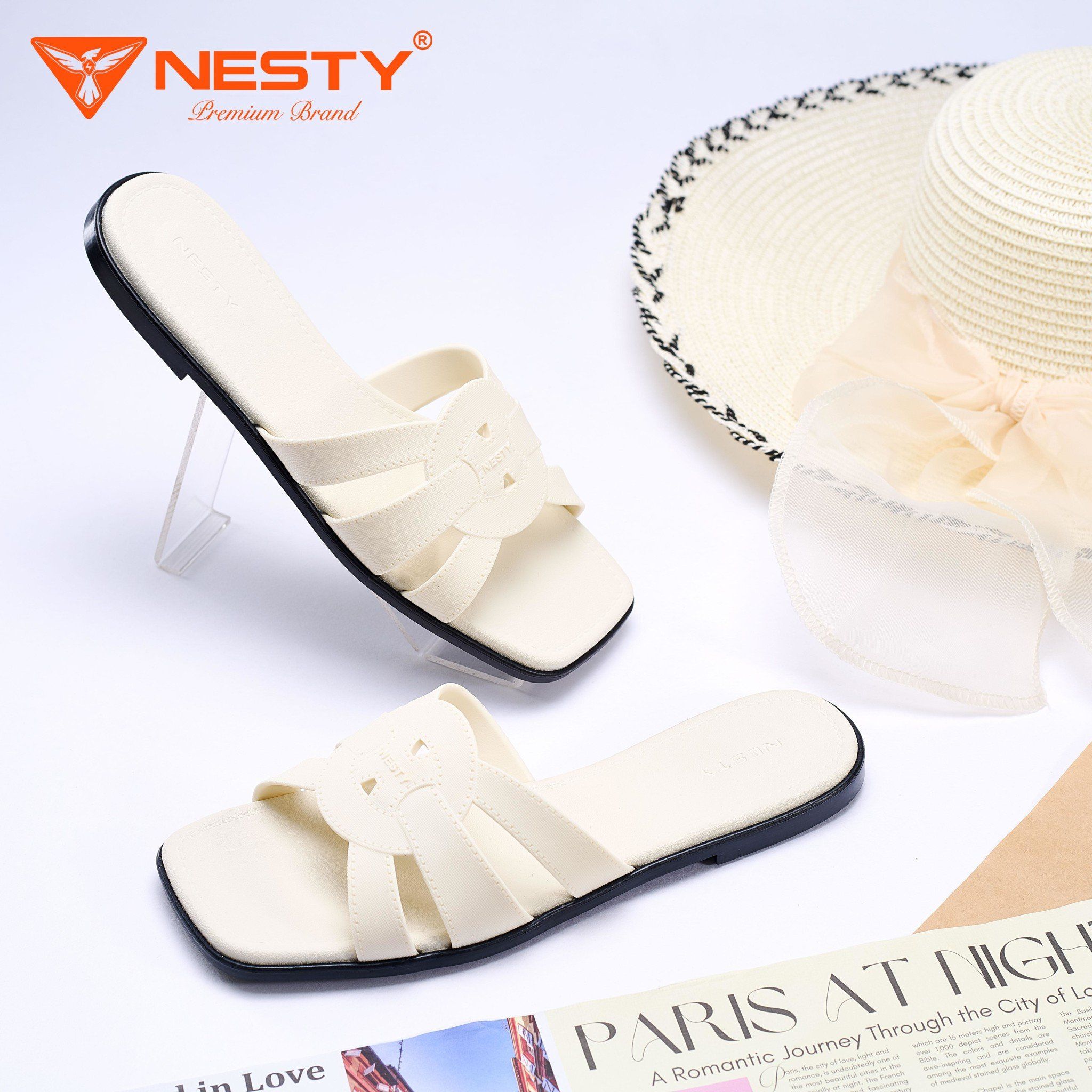 DÉP BỆT NỮ QUAI ĐAN TRÒN THỜI TRANG CAO CẤP THƯƠNG HIỆU NESTY MÃ NE34 - Ảnh 3