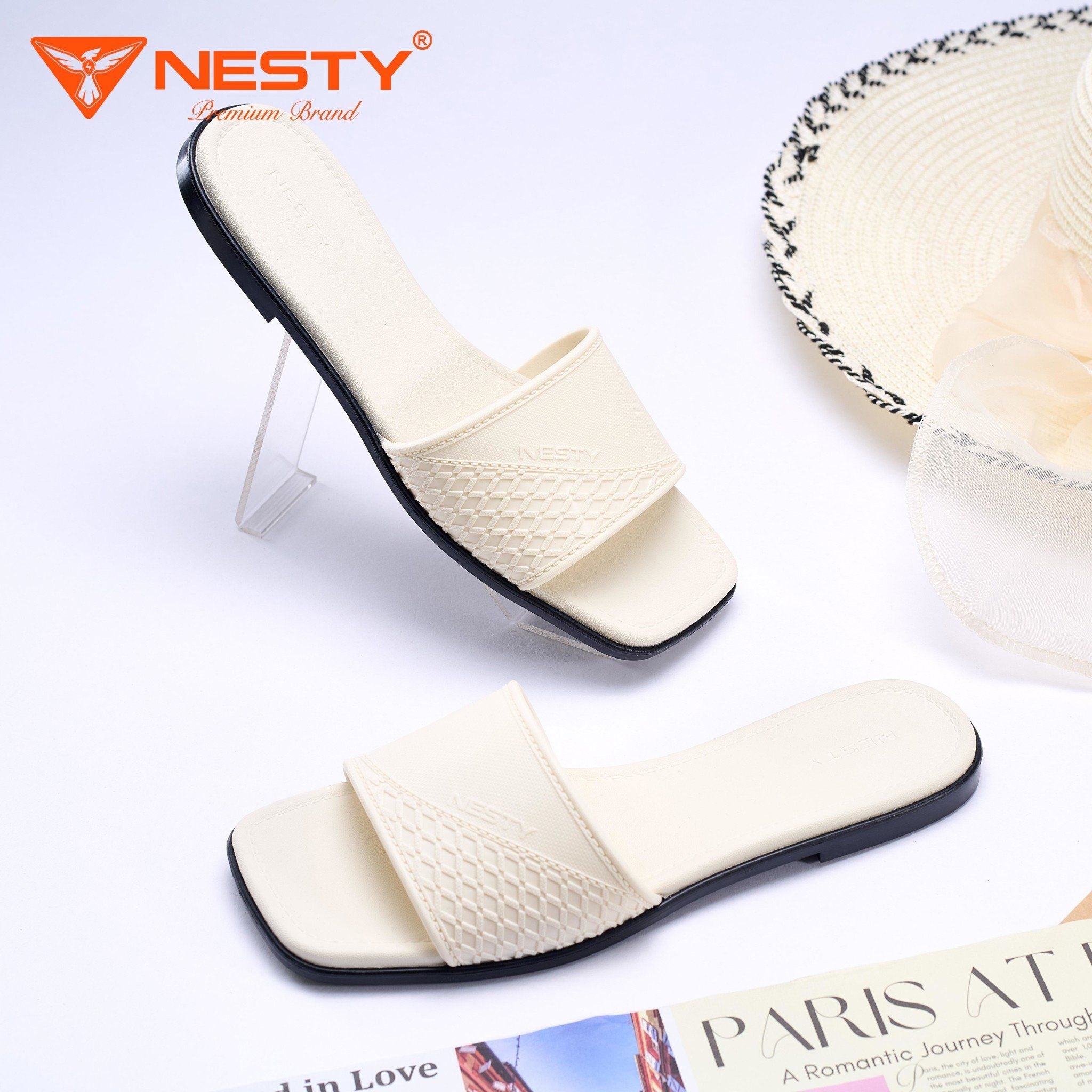 DÉP BỆT NỮ QUAI NGANG BASIC THỜI TRANG THƯƠNG HIỆU NESTY MÃ NE33 - Ảnh 3