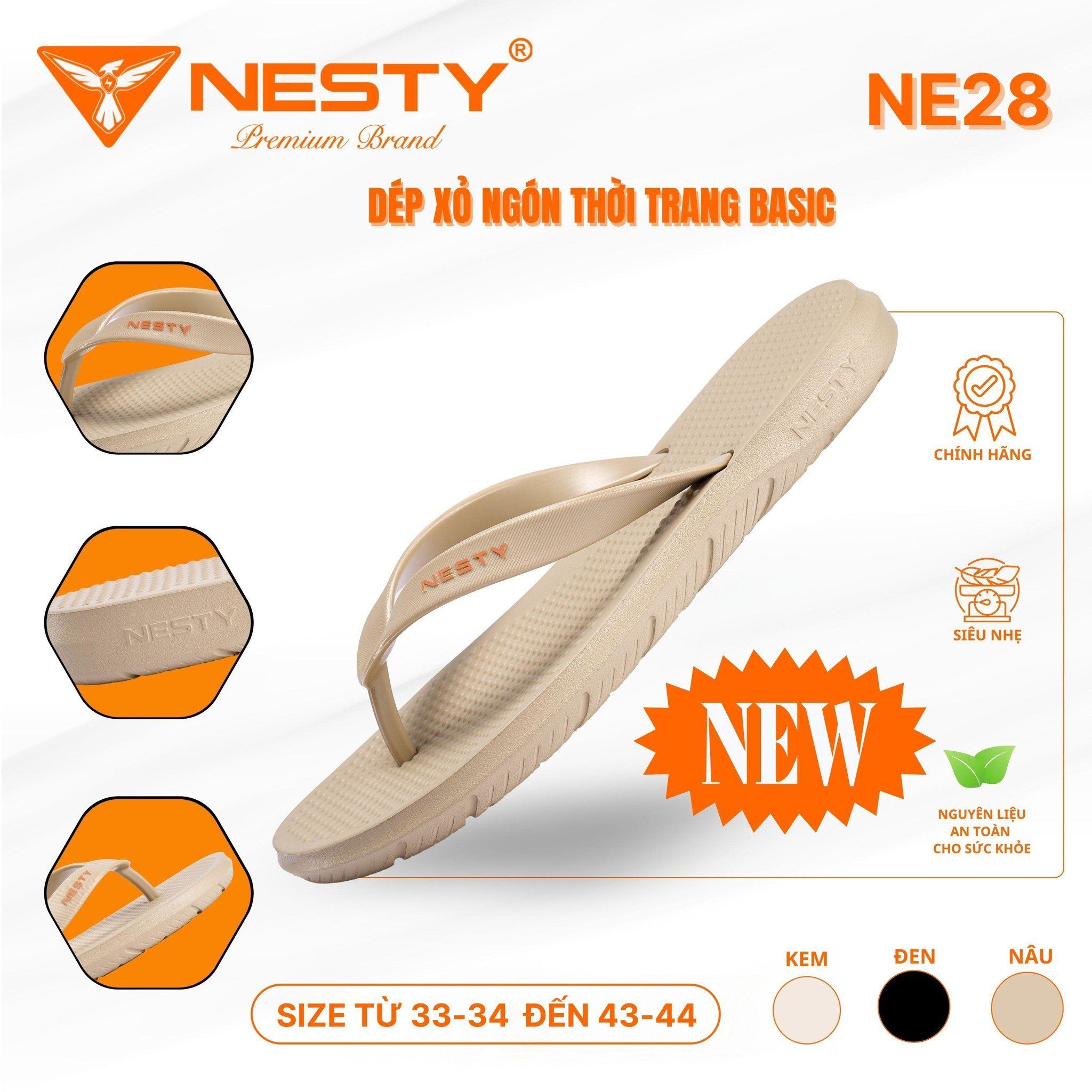 DÉP KẸP SIÊU NHẸ QUAI TPU NHÃN HIỆU NESTY MÃ NE28 - Ảnh 2