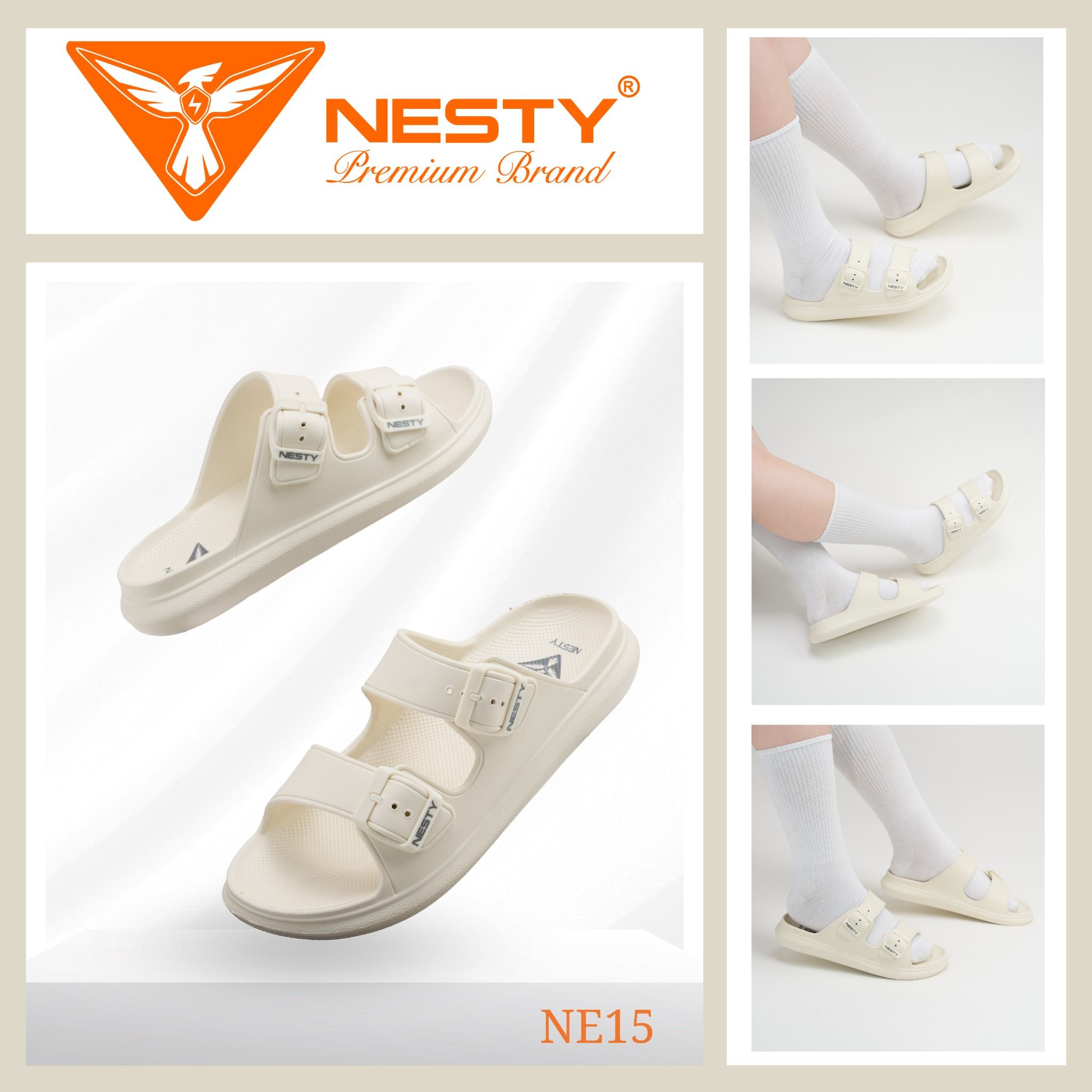 Dép nhựa quai ngang NESTY chất liệu EVA cao cấp| Thiết kế khóa cài tiện lợi mã NE15 - Ảnh 2