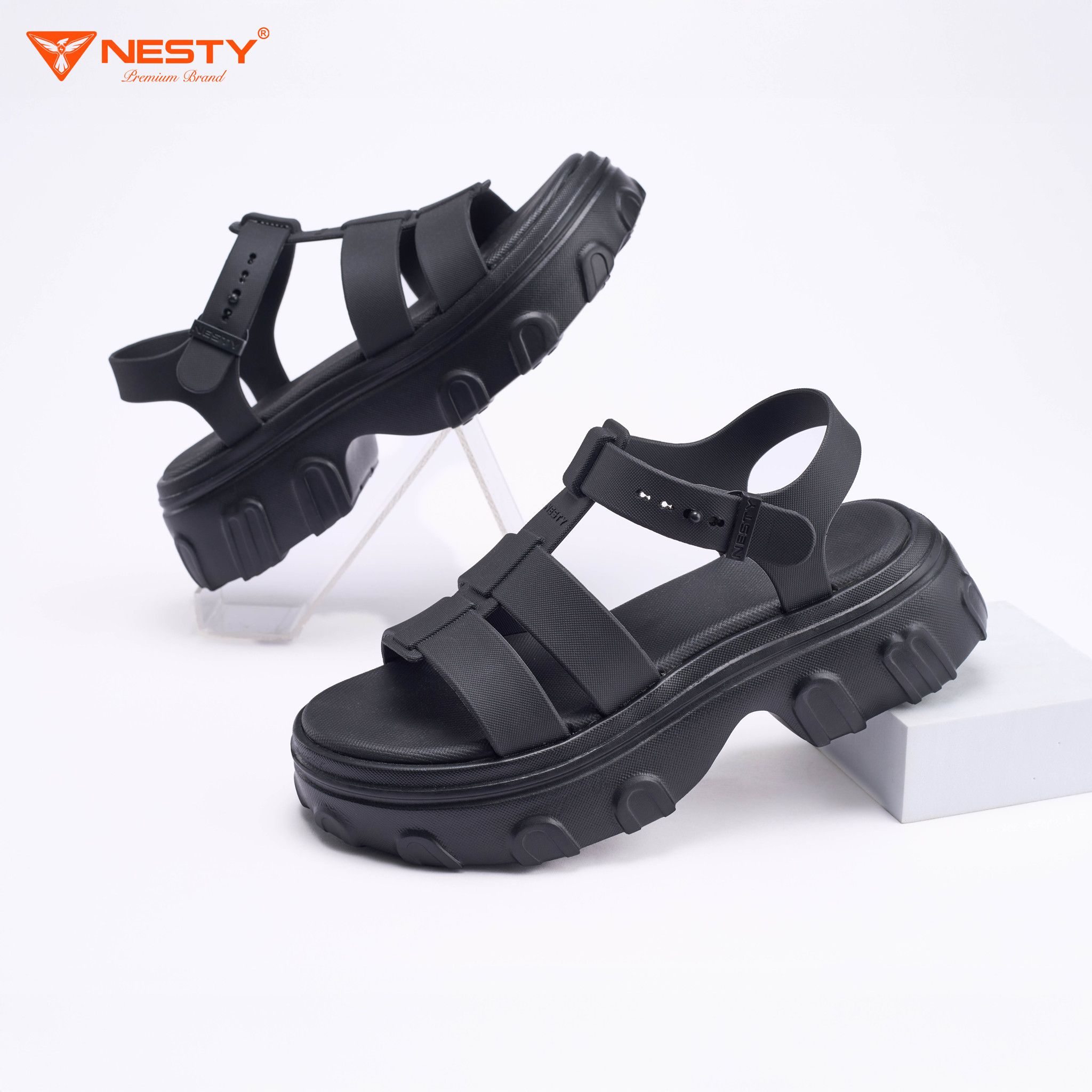 DÉP SANDAL ĐẾ CAO QUAI NGANG CAO CẤP THƯƠNG HIỆU NESTY MÃ NE31 - Ảnh 6