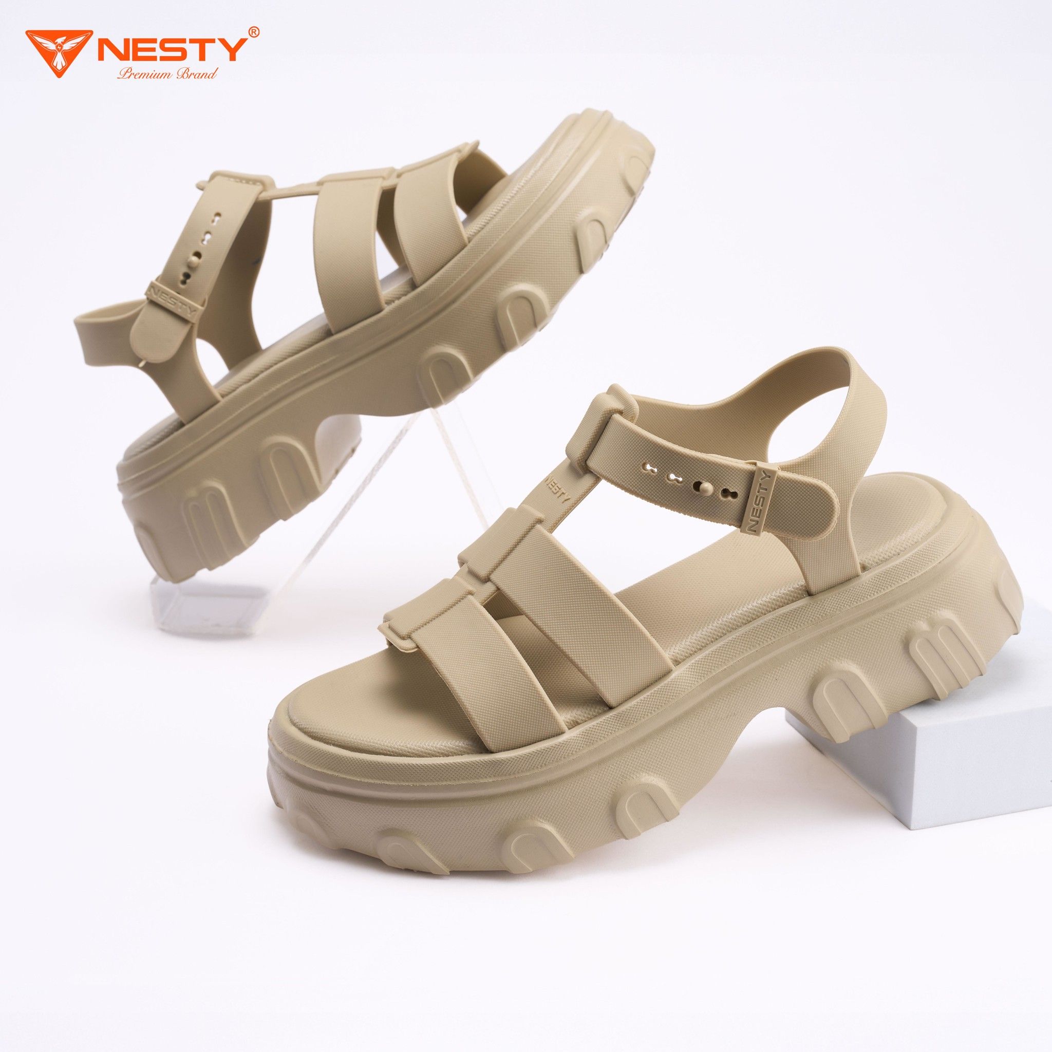DÉP SANDAL ĐẾ CAO QUAI NGANG CAO CẤP THƯƠNG HIỆU NESTY MÃ NE31 - Ảnh 7