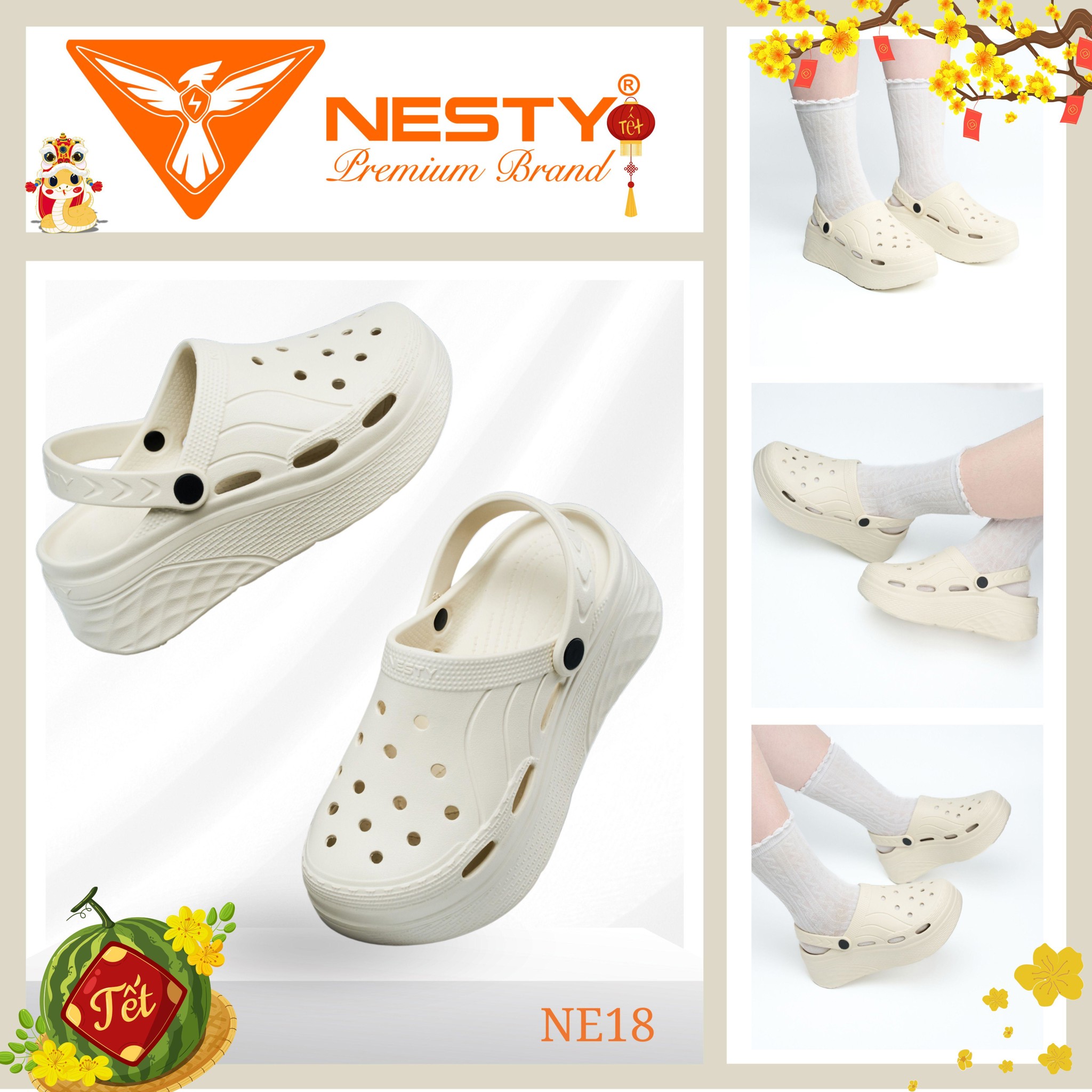 [Tặng STICKER ngẫu nhiên] DÉP SỤC NESTY ĐẾ CAO CHẤT LIỆU EVA CAO CẤP MÃ NE18