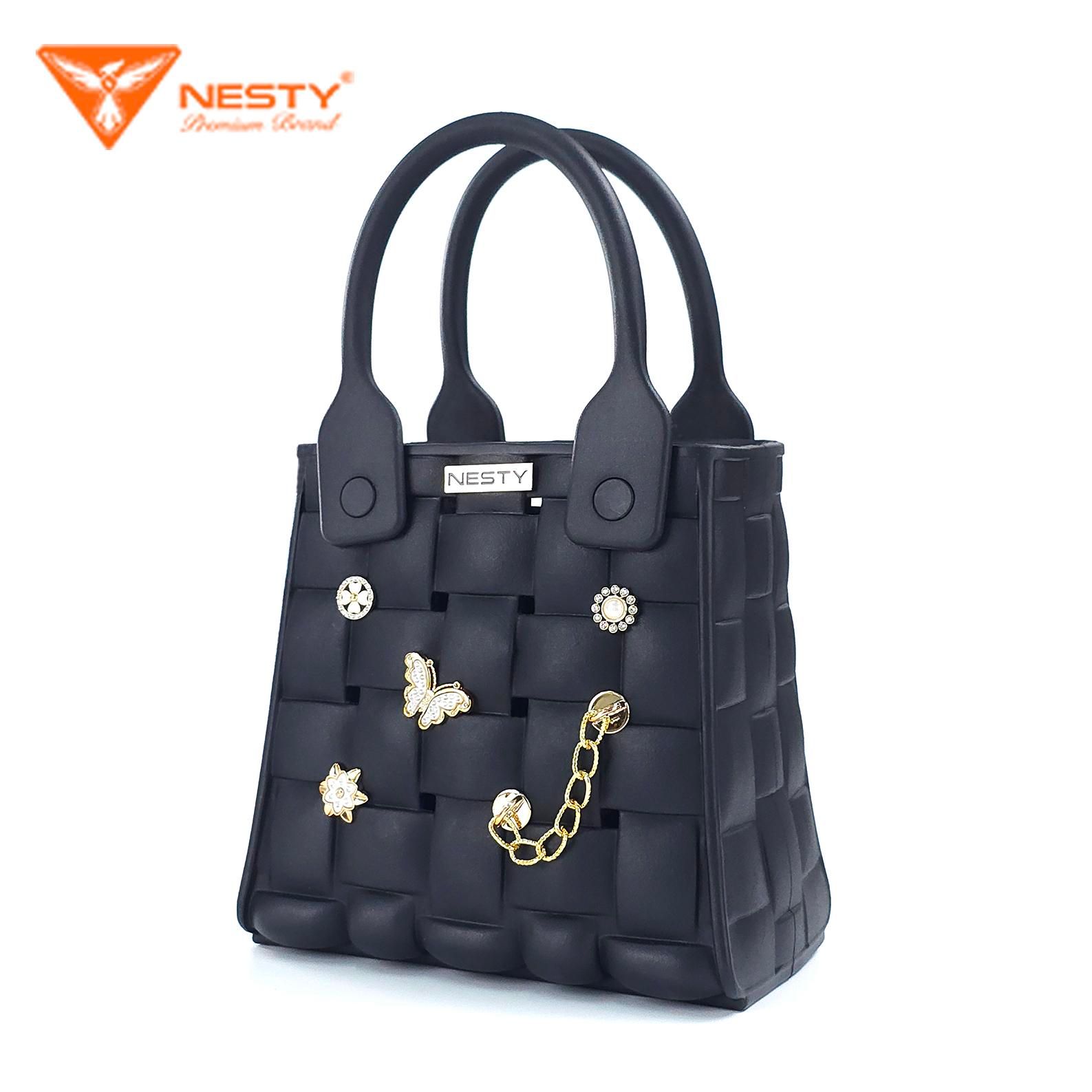Túi Xách Tay NESTY Đính Kèm Charm Nữ Tính Sang Trọng Hiện Đại Chất Liêu EVA Mềm Mại Chống Thấm Nước TX-06 - Ảnh 4